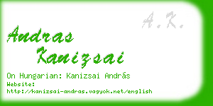 andras kanizsai business card