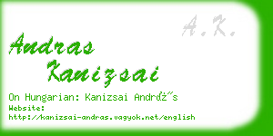 andras kanizsai business card